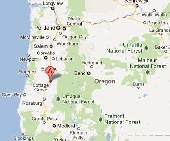 Oregon Map showing location of Kimwood Corp.